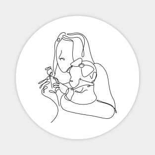 Women Day Drawing Line Art Minimal Magnet